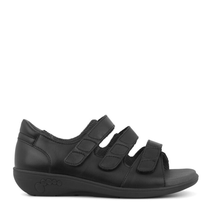 New Feet damesandal i sort skind