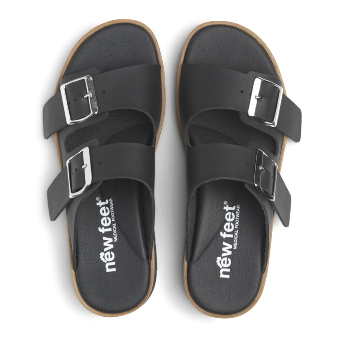 New Feet slippers i sort microfiber