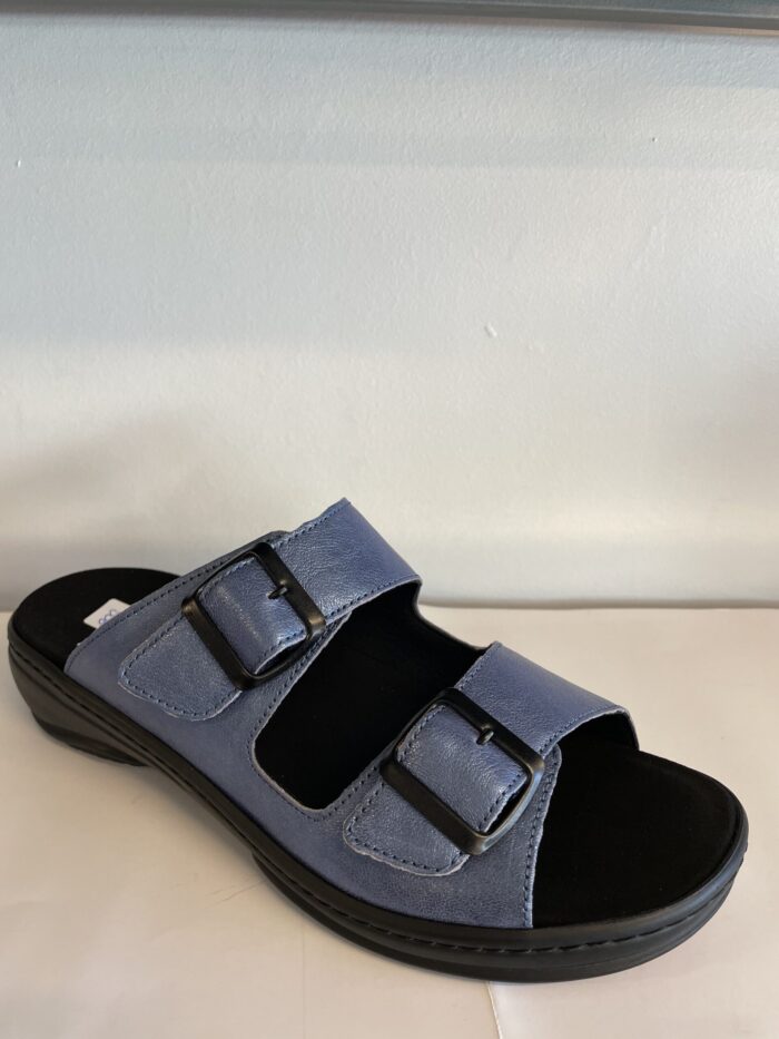 Fidelio slippers i metallic blå