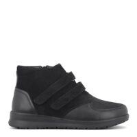 New Feet kort støvle med velcro og lynlås, denne er sort.