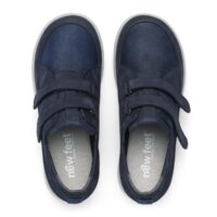 ¨New Feet blå velcrosko, strækbart skind
