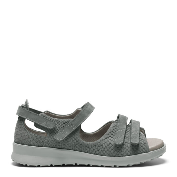 New Feet sandal med hælkappe, army farvet nubuck