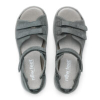 New Feet sandal med hælkappe, army farvet nubuck