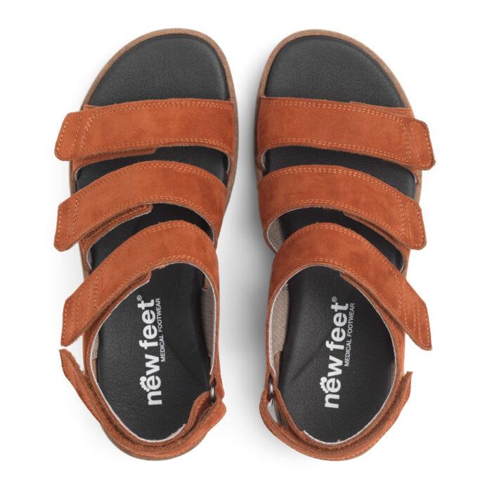 New Feet sandal i flot varm terracotta farve