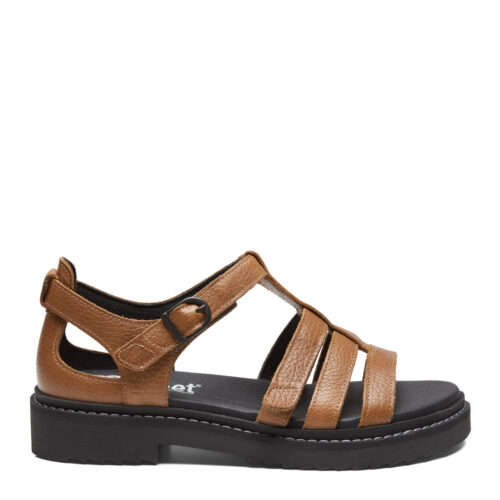 New Feet let sandal i cognac farvet skind