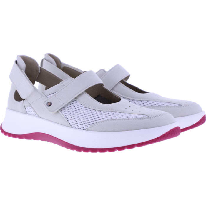 Berkemann ballarina sko i hvid og pink