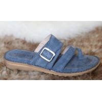 Relaxshoe sandal med tåsplit, blå nubuck