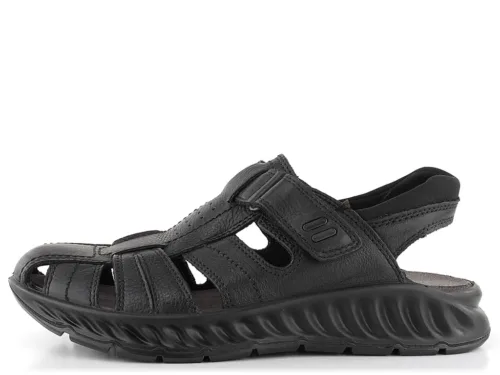 Ara herre trail sandal i sort skind