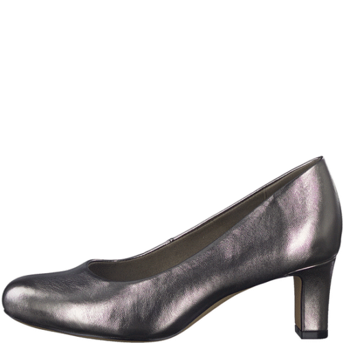 Jana pump i metallic oxideret sølv farve