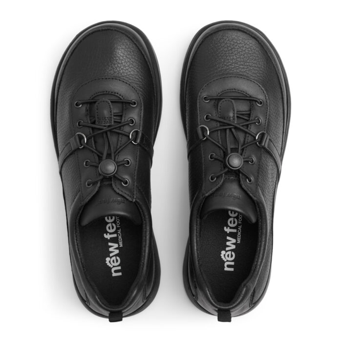 New Feet Glat sort skind sko