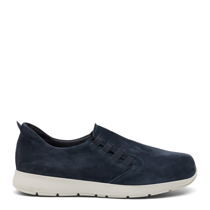 New Feet loafer i blå ruskind