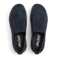 New Feet loafer i blå ruskind