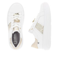 Rieker Revolution hvid sneaker med guld detaljer