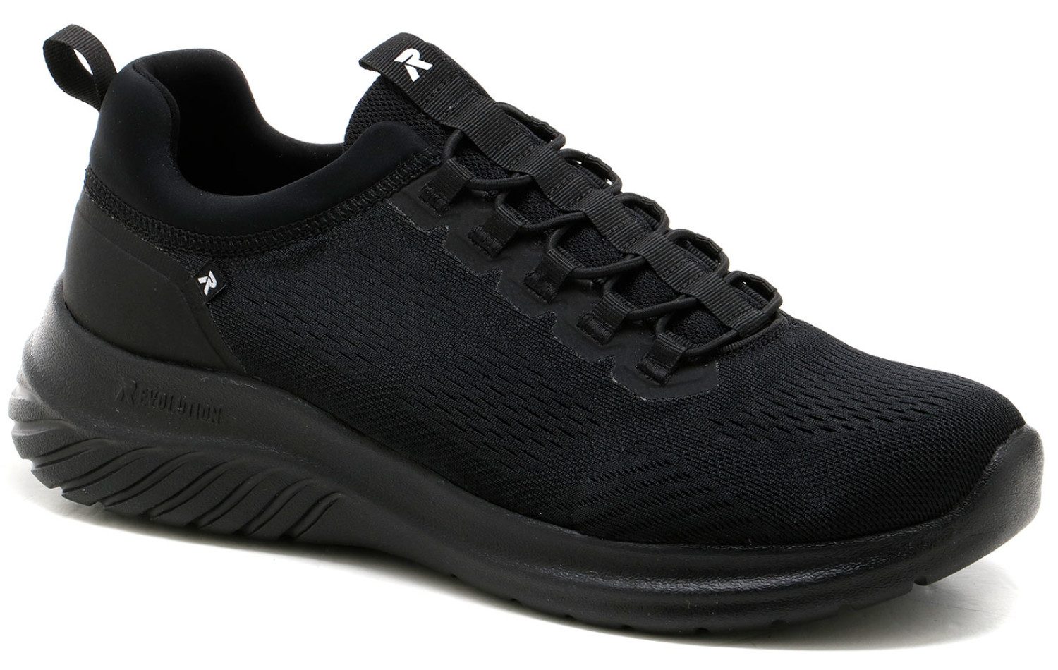 Rieker Revolution let sort sneaker med elastiksnørebånd.