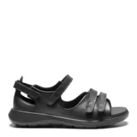 New Feet damesandal i sort kalveskind