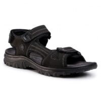 Marco Tozzi herresandal, med 3x velcro i sort nubuck