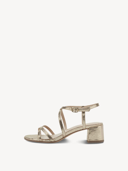 Tamaris guld sandal på 5 cm hæl