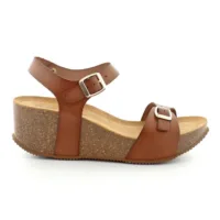 Bella Moda plateau sandal med brunt skind og spænder