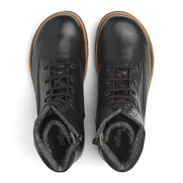New Feet støvle i sort skind
