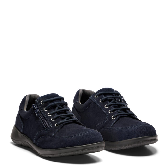 New Feet sko, i blå med både lynlås og snørebånd