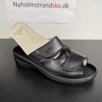 Fidelio sundheds sandal i sort skind