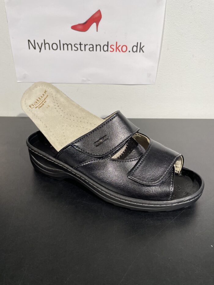 Fidelio sundheds sandal i sort skind