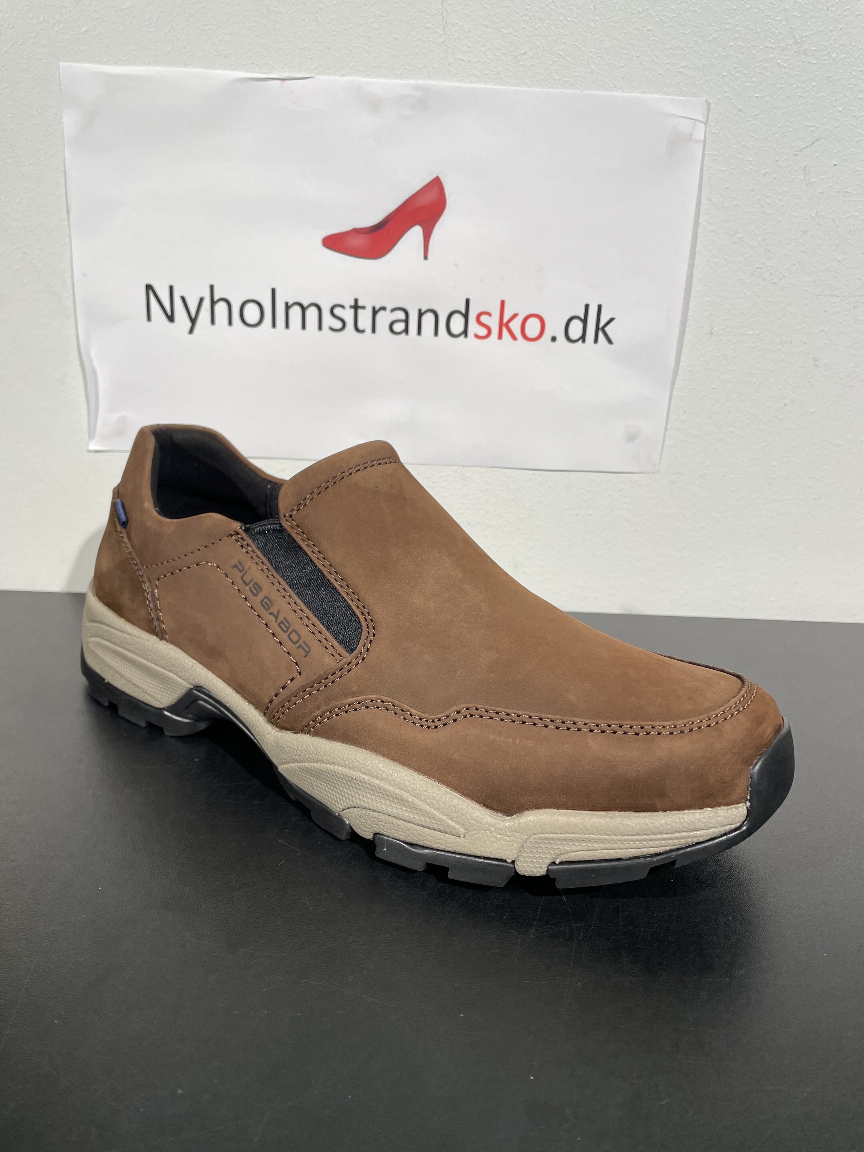 Plus Gabor herre loafer i brun nubuck