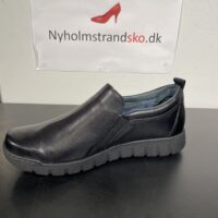 Relaxshoe sort skind, hyttesko dame