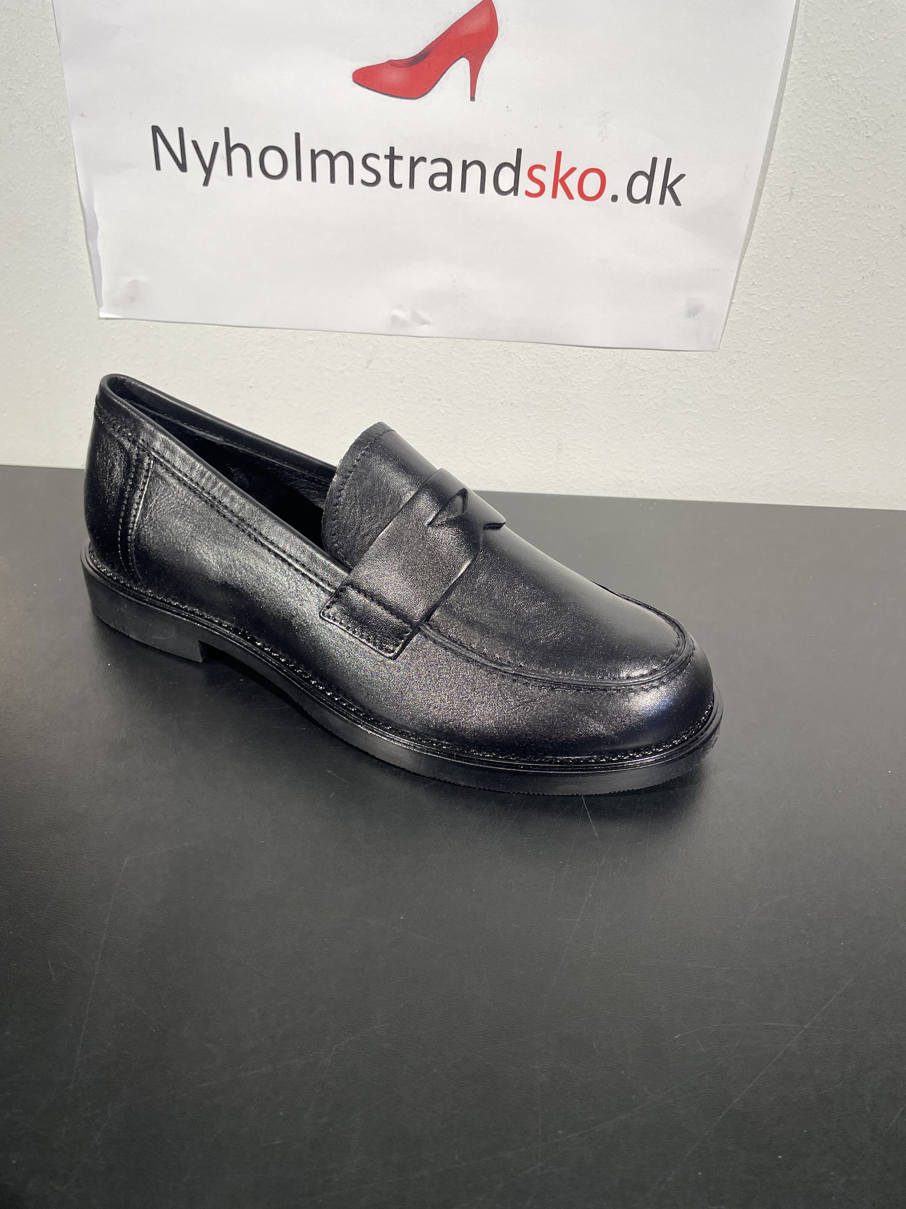 Relaxshoe damesko, sort skind loafer