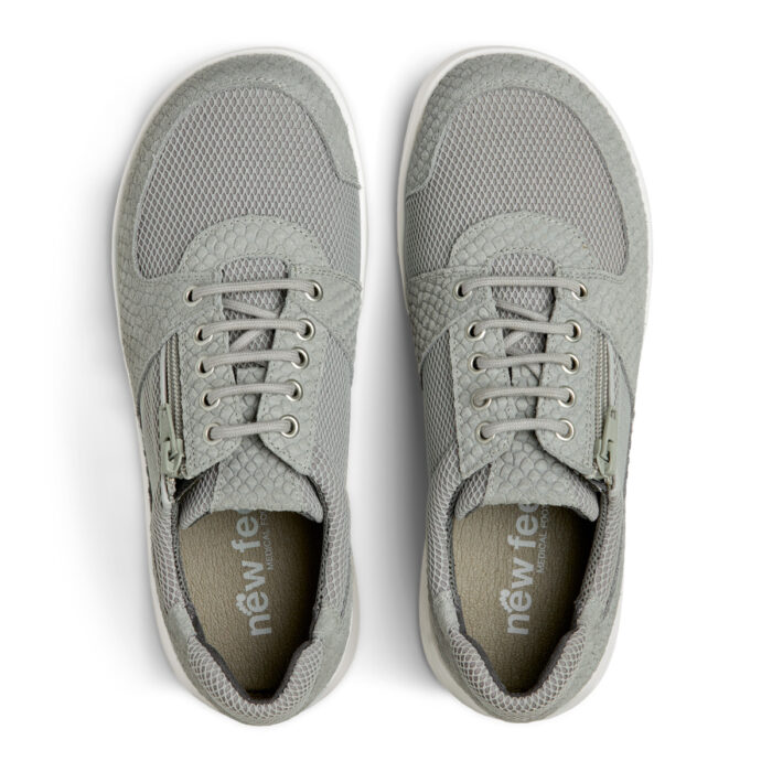 New Feet grå sneaker med lynlås og snøre