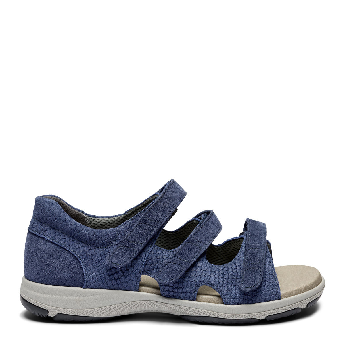 New Feet sandal i blå ruskind med hælkappe