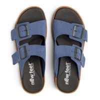 New Feet slippers i blå ruskind