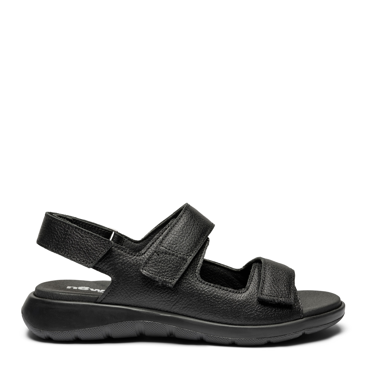 New Feet let sandal i sort glat skind