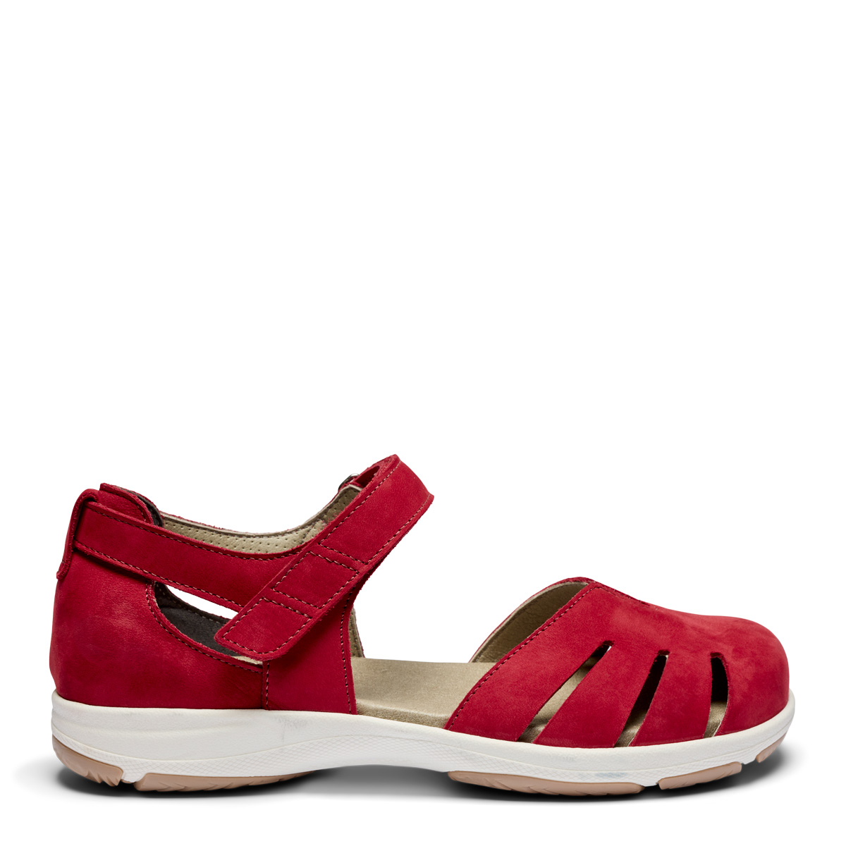 New Feet sandal sko i rød nubuck