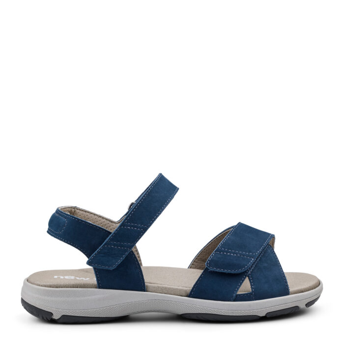 New Feet blå sandal med velcroremme