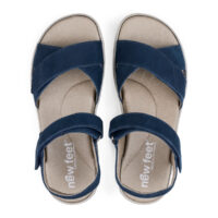 New Feet blå sandal med velcroremme