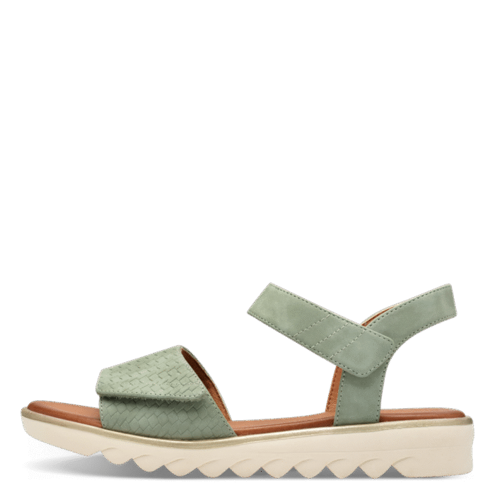 Jana Soft Line sandal i støvet grøn