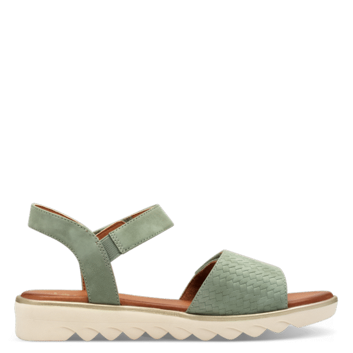 Jana Soft Line sandal i støvet grøn