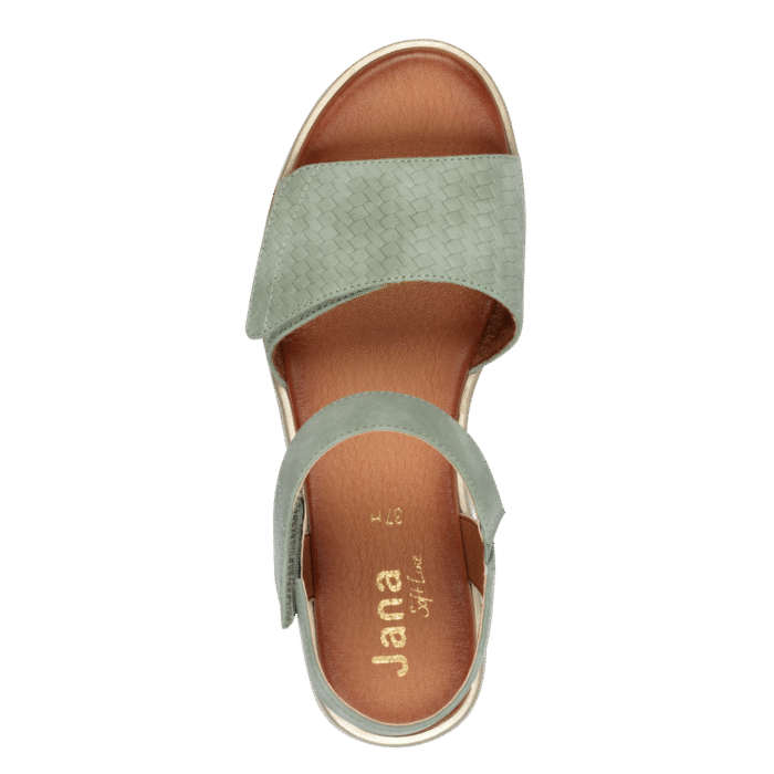 Jana Soft Line sandal i støvet grøn