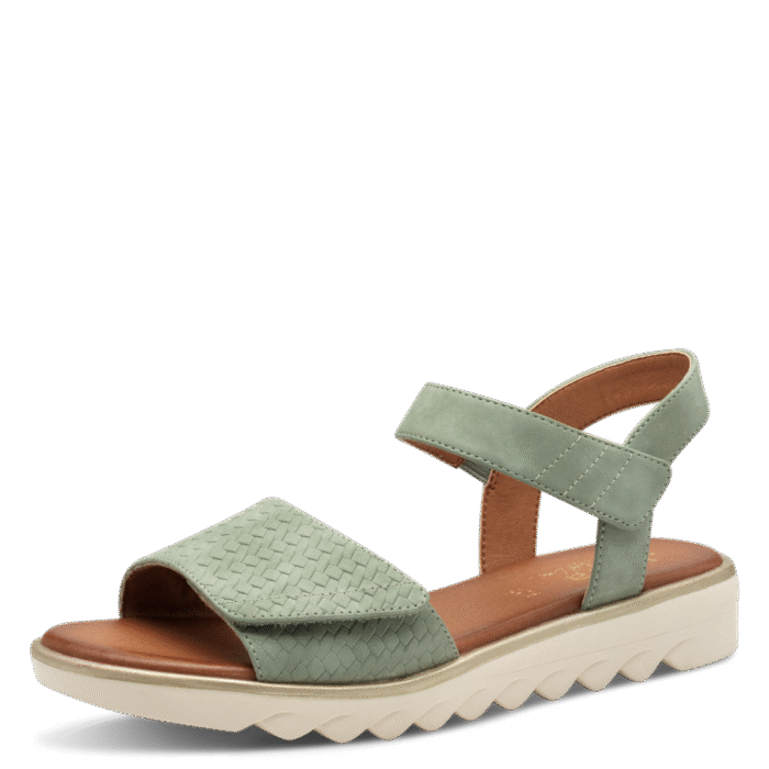 Jana Soft Line sandal i støvet grøn