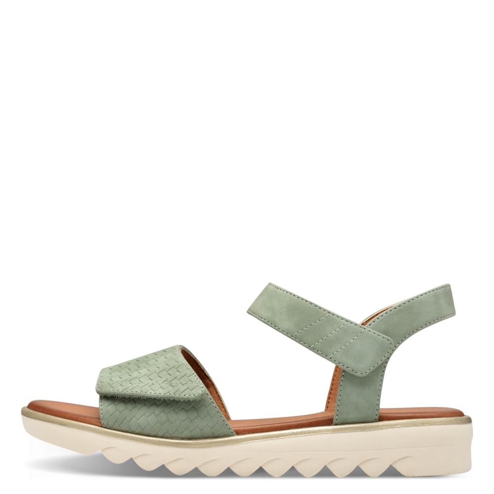 Jana Soft Line sandal i støvet grøn