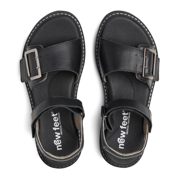 New Feet damesandal i helt sort