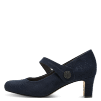 Jana pump i blå tekstil, med dansesål
