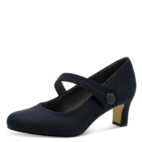 Jana pump i blå tekstil, med dansesål