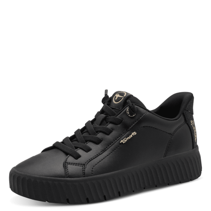 Tamaris Comfort step-in sneaker, i sort skind