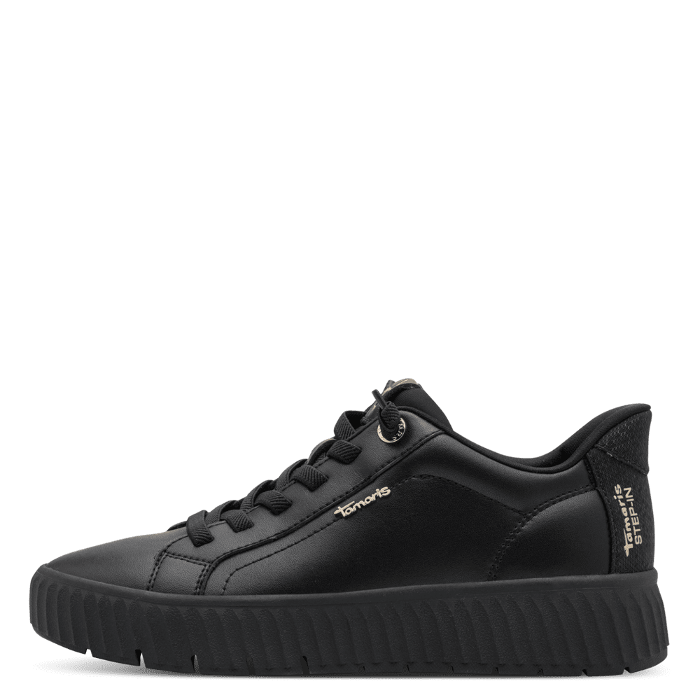 Tamaris Comfort step-in sneaker, i sort skind