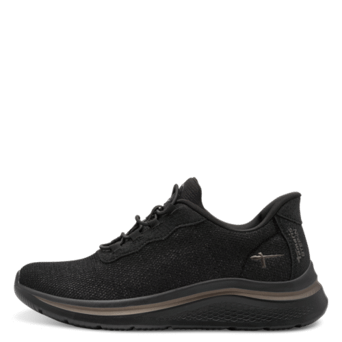Tamaris step-in, sort sneaker med glimmereffekt.