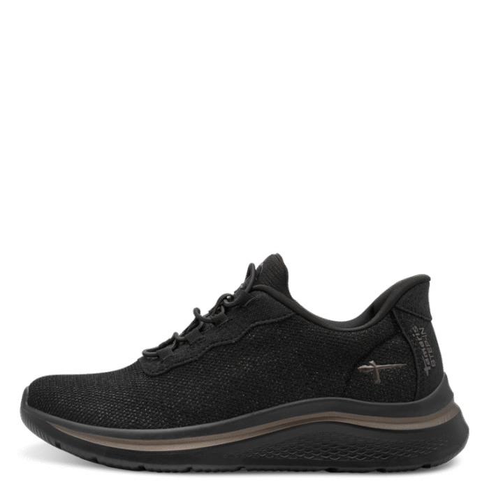Tamaris step-in, sort sneaker med glimmereffekt.