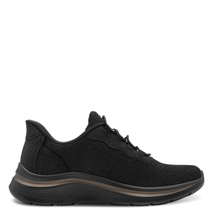 Tamaris step-in, sort sneaker med glimmereffekt.