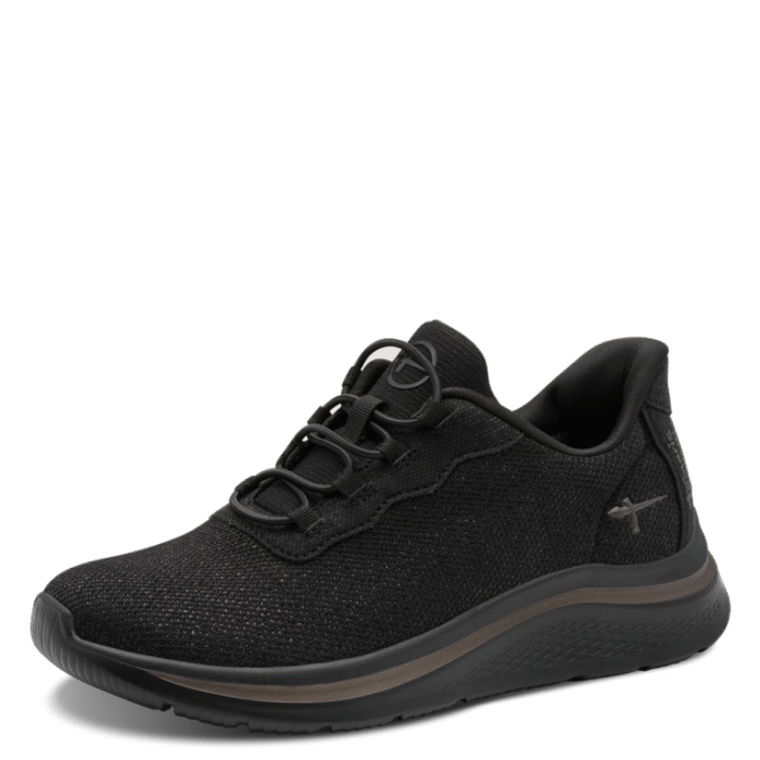 Tamaris step-in, sort sneaker med glimmereffekt.